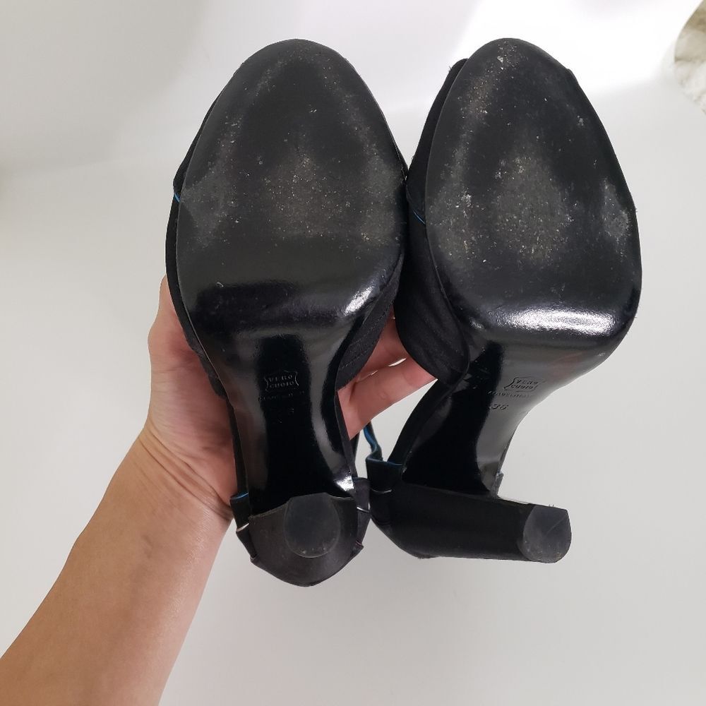 Pierre Hardy Black Satin Neon Luxury Italian Peep Toe Heels Eu 36 Us 6 — image 7 of 8